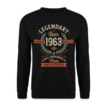 Legendary Since 1963, All Original Parts - Unisex Sweatshirt - black - Front - Alina (178cm) & Michal (187cm)