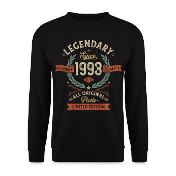 Legendary Since 1993, All Original Parts - Unisex Sweatshirt - black - Front - Alina (178cm) & Michal (187cm)