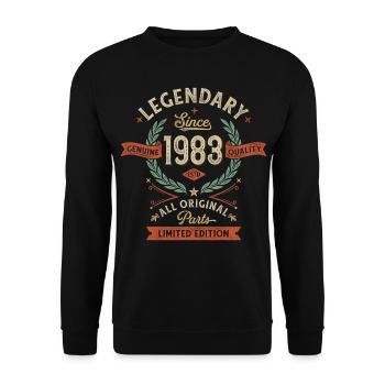 Legendary Since 1983, All Original Parts - Unisex Sweatshirt - black - Front - Alina (178cm) & Michal (187cm)