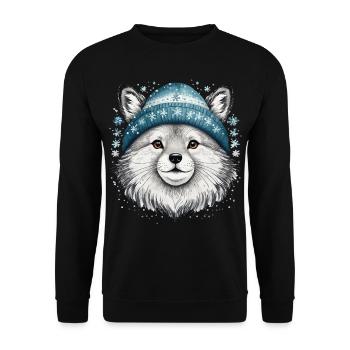 Ein Haustier in einem winterlichen Klima. - Unisex Pullover - Schwarz - Vorne - Alina (178cm) & Michal (187cm)