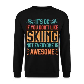 Lustige Après-Ski-Sprüche für Skifahrer - Unisex Pullover - Schwarz - Vorne - Alina (178cm) & Michal (187cm)
