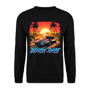 COURSE PLAGE - Sweat-shirt Unisexe - noir - Devant - Alina (178cm) & Michal (187cm)