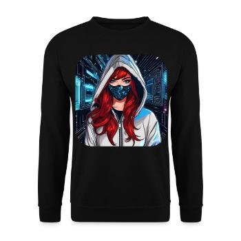 Fille cyberpunk cool V - Sweat-shirt Unisexe - noir - Devant - Alina (178cm) & Michal (187cm)