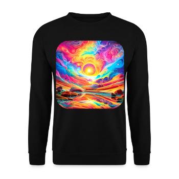 Motif psychédélique IV - Sweat-shirt Unisexe - noir - Devant - Alina (178cm) & Michal (187cm)