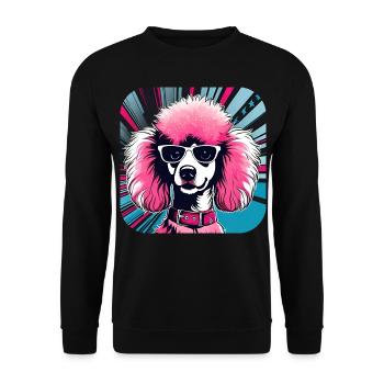 Caniche Pop Art rose mignon - Sweat-shirt Unisexe - noir - Devant - Alina (178cm) & Michal (187cm)
