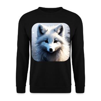 Cool Polar Fox - Unisex Sweatshirt - black - Front - Alina (178cm) & Michal (187cm)