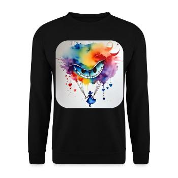 Visage de fille et de chats rieurs - Sweat-shirt Unisexe - noir - Devant - Alina (178cm) & Michal (187cm)