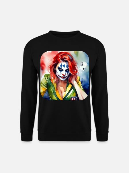Cooles Harlequin Poker Gothic Mädchen - Unisex Pullover - Schwarz