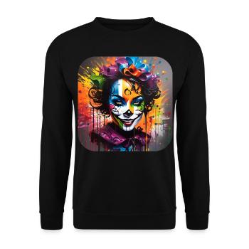 Cooles Harlequin Poker Gothic Mädchen - Unisex Pullover - Schwarz - Vorne - Alina (178cm) & Michal (187cm)