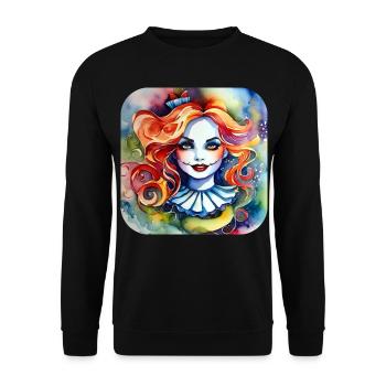 Cool Harlequin Gothic Girl - Unisex Sweatshirt - black - Front - Alina (178cm) & Michal (187cm)
