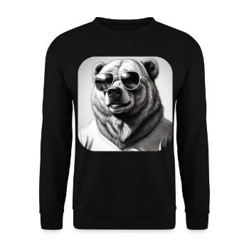Cool bear with sunglasses - Unisex Sweatshirt - black - Front - Alina (178cm) & Michal (187cm)