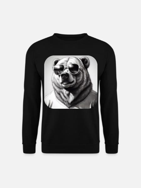 Cool bear with sunglasses - Unisex Sweatshirt - black
