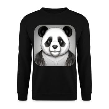 Cool Panda - Unisex Sweatshirt - black - Front - Alina (178cm) & Michal (187cm)