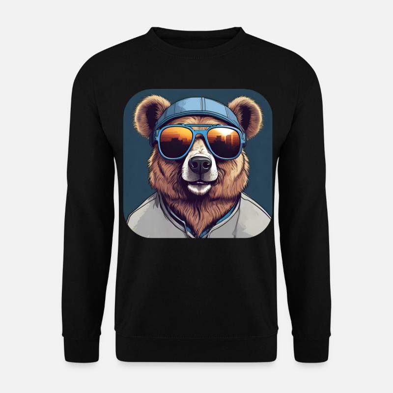 Cool bear with sunglasses - Unisex Sweatshirt - black