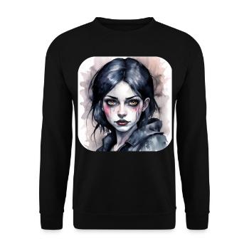 Fille punk gothique cool - Sweat-shirt Unisexe - noir - Devant - Alina (178cm) & Michal (187cm)
