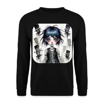 Fille punk gothique cool - Sweat-shirt Unisexe - noir - Devant - Alina (178cm) & Michal (187cm)