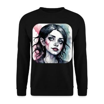Fille punk gothique cool - Sweat-shirt Unisexe - noir - Devant - Alina (178cm) & Michal (187cm)