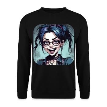Fille punk gothique cool - Sweat-shirt Unisexe - noir - Devant - Alina (178cm) & Michal (187cm)