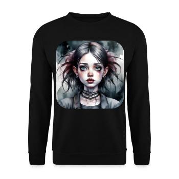 Fille punk gothique cool - Sweat-shirt Unisexe - noir - Devant - Alina (178cm) & Michal (187cm)