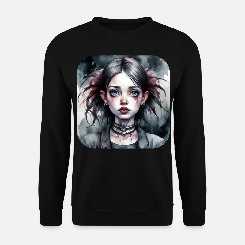 Cooles Gothic Punk Girl - Unisex Pullover - Schwarz
