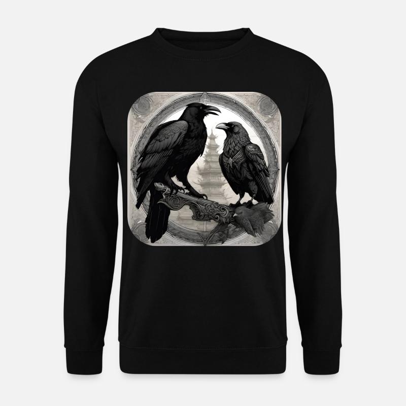 Wikinger Raben Hugin und Munin - Unisex Pullover - Schwarz