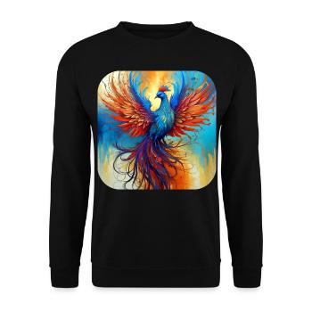 Proud Phoenix of Fire - Unisex Sweatshirt - black - Front - Alina (178cm) & Michal (187cm)