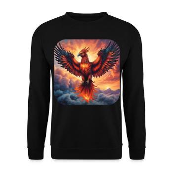 Proud Phoenix of Fire - Unisex Sweatshirt - black - Front - Alina (178cm) & Michal (187cm)