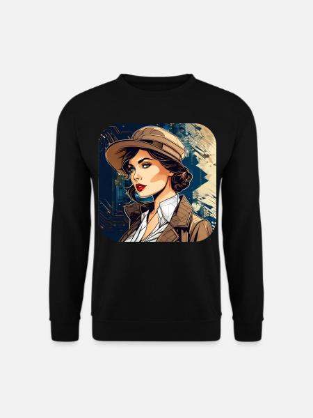Geheimnisvollers Girl im Viktorianischen Style - Unisex Pullover - Schwarz