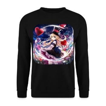 Fille cool avec du cœur - Sweat-shirt Unisexe - noir - Devant - Alina (178cm) & Michal (187cm)