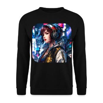 Fille Cyberpunk cool - Sweat-shirt Unisexe - noir - Devant - Alina (178cm) & Michal (187cm)