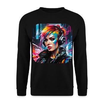 Fille Cyberpunk cool X - Sweat-shirt Unisexe - noir - Devant - Alina (178cm) & Michal (187cm)