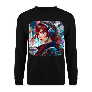 Cool Hip Hop Girl - Unisex Sweatshirt - black - Front - Alina (178cm) & Michal (187cm)