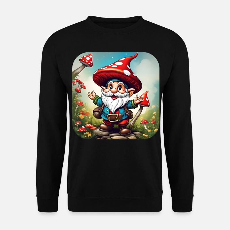 Cute Toadstool Leprechaun - Unisex Sweatshirt - black