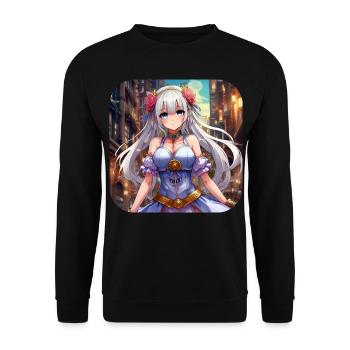 Jolie fille d’anime - Sweat-shirt Unisexe - noir - Devant - Alina (178cm) & Michal (187cm)