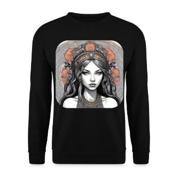 Fille punk gothique cool avec des roses rouges - Sweat-shirt Unisexe - noir - Devant - Alina (178cm) & Michal (187cm)