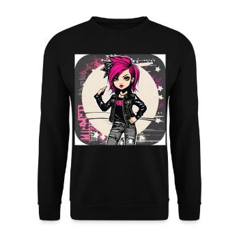Fille punk gothique cool - Sweat-shirt Unisexe - noir - Devant - Alina (178cm) & Michal (187cm)