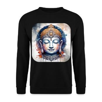 Mystical Spiritual Buddha - Unisex Sweatshirt - black - Front - Alina (178cm) & Michal (187cm)