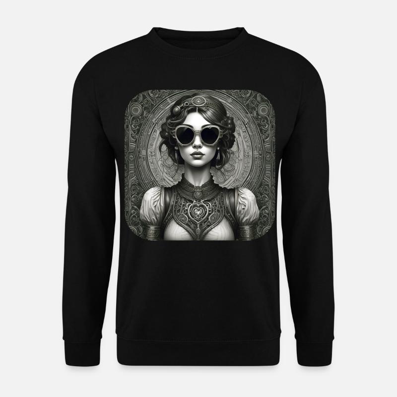 Cool Steampunk Girl - Unisex Sweatshirt - black