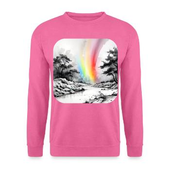 Paysage avec arc-en-ciel - Sweat-shirt Unisexe - rose - Devant