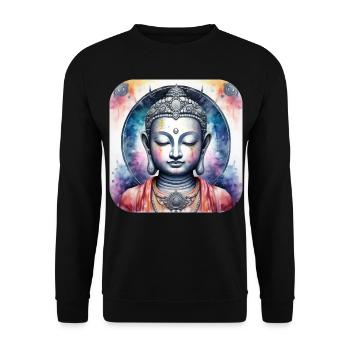 Mystical Spiritual Buddha - Unisex Sweatshirt - black - Front - Alina (178cm) & Michal (187cm)