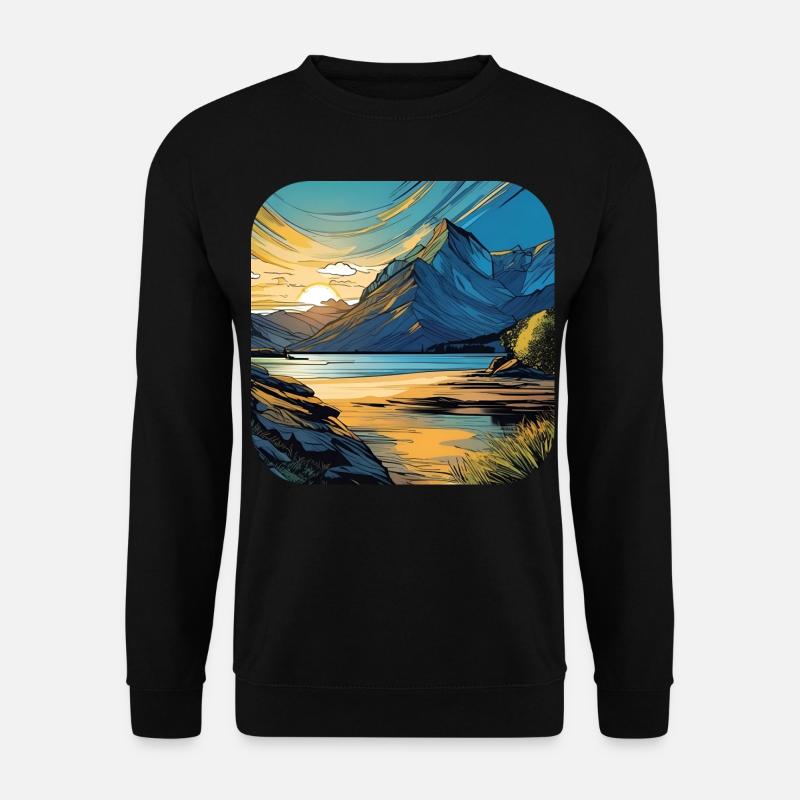 Mountains in Sunset III - Unisex Sweatshirt - black