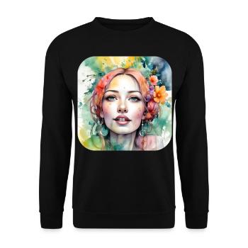 Cool Flower Girl - Unisex Sweatshirt - black - Front - Alina (178cm) & Michal (187cm)