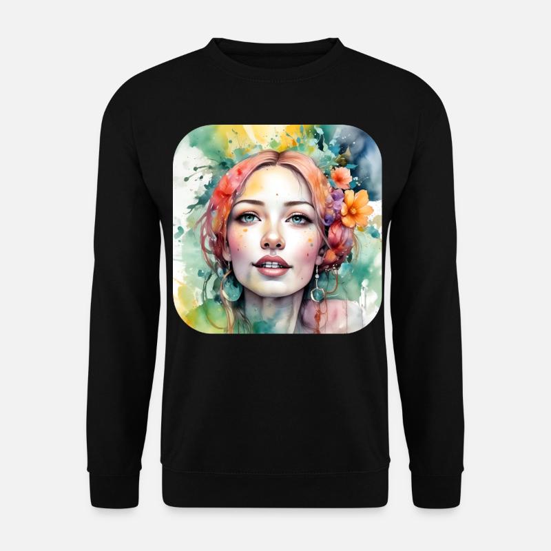 Fille de fleur cool - Sweat-shirt Unisexe - noir
