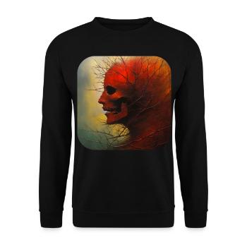 Gloomy Horror Women Face - Unisex Sweatshirt - black - Front - Alina (178cm) & Michal (187cm)