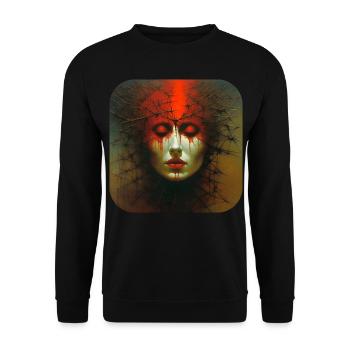 Gloomy Horror Women Face - Unisex Sweatshirt - black - Front - Alina (178cm) & Michal (187cm)