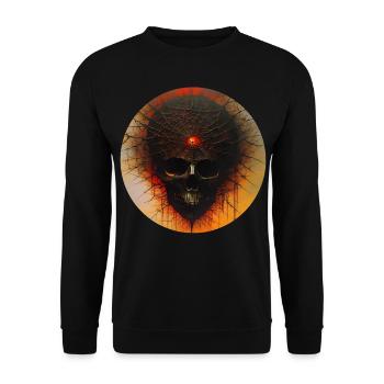 Düsterer Horror Totenkopf - Unisex Pullover - Schwarz - Vorne - Alina (178cm) & Michal (187cm)