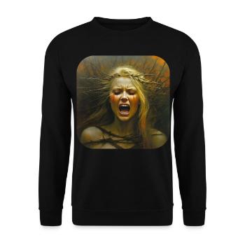 Horror Women Face Banshee - Unisex Sweatshirt - black - Front - Alina (178cm) & Michal (187cm)