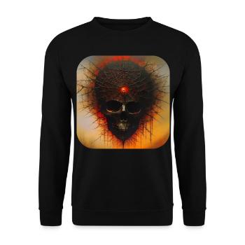 Dark Horror Skull - Unisex Sweatshirt - black - Front - Alina (178cm) & Michal (187cm)