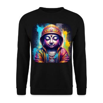 Mystical Spiritual Buddha - Unisex Sweatshirt - black - Front - Alina (178cm) & Michal (187cm)