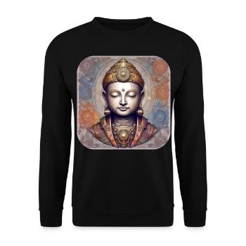 Mystical Spiritual Buddha - Unisex Sweatshirt - black - Front - Alina (178cm) & Michal (187cm)